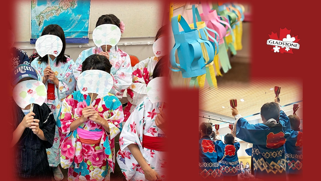 picture of student wearing Yukata and holding Uchiwa.